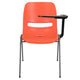 Orange |#| Orange Ergonomic Shell Chair with Left Handed Flip-Up Tablet - Tablet Arm Desk