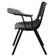 Black |#| Black Ergonomic Shell Chair with Left Handed Flip-Up Tablet Arm