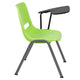 Green |#| Green Ergonomic Shell Chair with Left Handed Flip-Up Tablet - Tablet Arm Desk