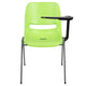 Green |#| Green Ergonomic Shell Chair with Left Handed Flip-Up Tablet - Tablet Arm Desk