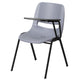 Gray |#| Gray Ergonomic Shell Chair with Left Handed Flip-Up Tablet Arm