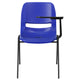 Blue |#| Blue Ergonomic Shell Chair with Left Handed Flip-Up Tablet Arm