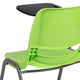 Green |#| Green Ergonomic Shell Chair with Right Handed Flip-Up Tablet - Tablet Arm Desk