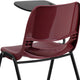 Burgundy |#| Burgundy Ergonomic Shell Chair with Right Handed Flip-Up Tablet Arm