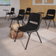 Black |#| Black Ergonomic Shell Chair with Right Handed Flip-Up Tablet Arm