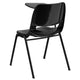 Black |#| Black Ergonomic Shell Chair with Right Handed Flip-Up Tablet Arm