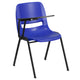 Blue |#| Blue Ergonomic Shell Chair with Right Handed Flip-Up Tablet Arm