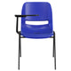 Blue |#| Blue Ergonomic Shell Chair with Right Handed Flip-Up Tablet Arm