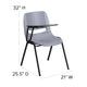 Gray |#| Gray Ergonomic Shell Chair with Right Handed Flip-Up Tablet Arm