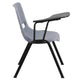 Gray |#| Gray Ergonomic Shell Chair with Right Handed Flip-Up Tablet Arm