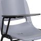 Gray |#| Gray Ergonomic Shell Chair with Right Handed Flip-Up Tablet Arm