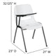 White |#| White Ergonomic Shell Chair with Right Handed Flip-Up Tablet - Tablet Arm Desk