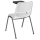 White |#| White Ergonomic Shell Chair with Right Handed Flip-Up Tablet - Tablet Arm Desk