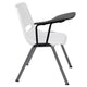 White |#| White Ergonomic Shell Chair with Right Handed Flip-Up Tablet - Tablet Arm Desk