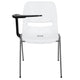 White |#| White Ergonomic Shell Chair with Right Handed Flip-Up Tablet - Tablet Arm Desk