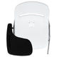 White |#| White Ergonomic Shell Chair with Right Handed Flip-Up Tablet - Tablet Arm Desk