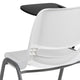 White |#| White Ergonomic Shell Chair with Right Handed Flip-Up Tablet - Tablet Arm Desk