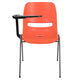 Orange |#| Orange Ergonomic Shell Chair with Right Handed Flip-Up Tablet - Tablet Arm Desk