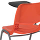 Orange |#| Orange Ergonomic Shell Chair with Right Handed Flip-Up Tablet - Tablet Arm Desk