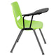 Green |#| Green Ergonomic Shell Chair with Right Handed Flip-Up Tablet - Tablet Arm Desk