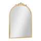 Gold,20"W x 29"L |#| Arched Wall Mirror with Metal Frame with Baroque Detail in Gold - 29" x 20"