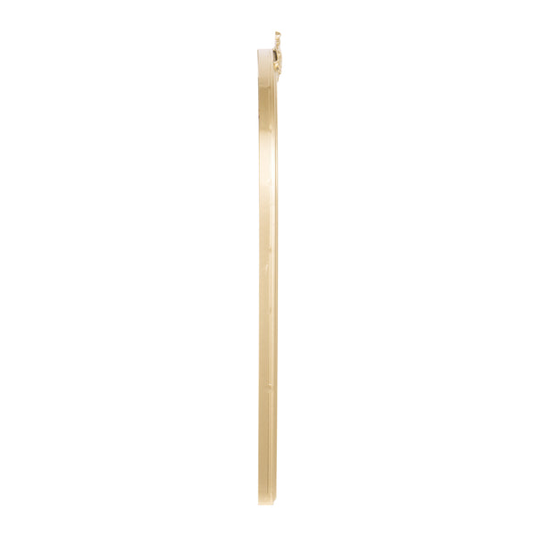 Gold,20"W x 29"L |#| Arched Wall Mirror with Metal Frame with Baroque Detail in Gold - 29" x 20"