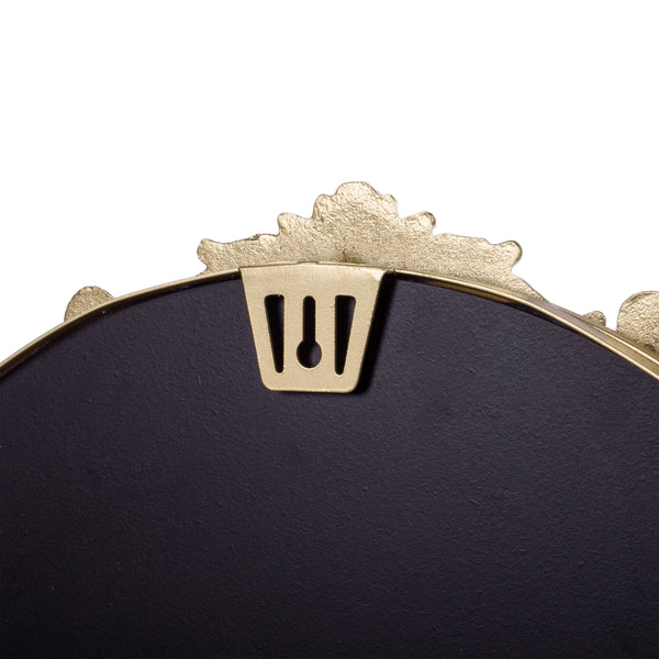 Gold,20"W x 29"L |#| Arched Wall Mirror with Metal Frame with Baroque Detail in Gold - 29" x 20"