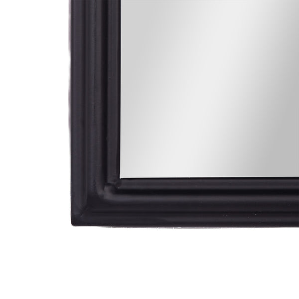 Black,23.75"W x 34.75"L |#| Arched Wall Mirror with Metal Frame with Baroque Detail in Black - 35" x 24"