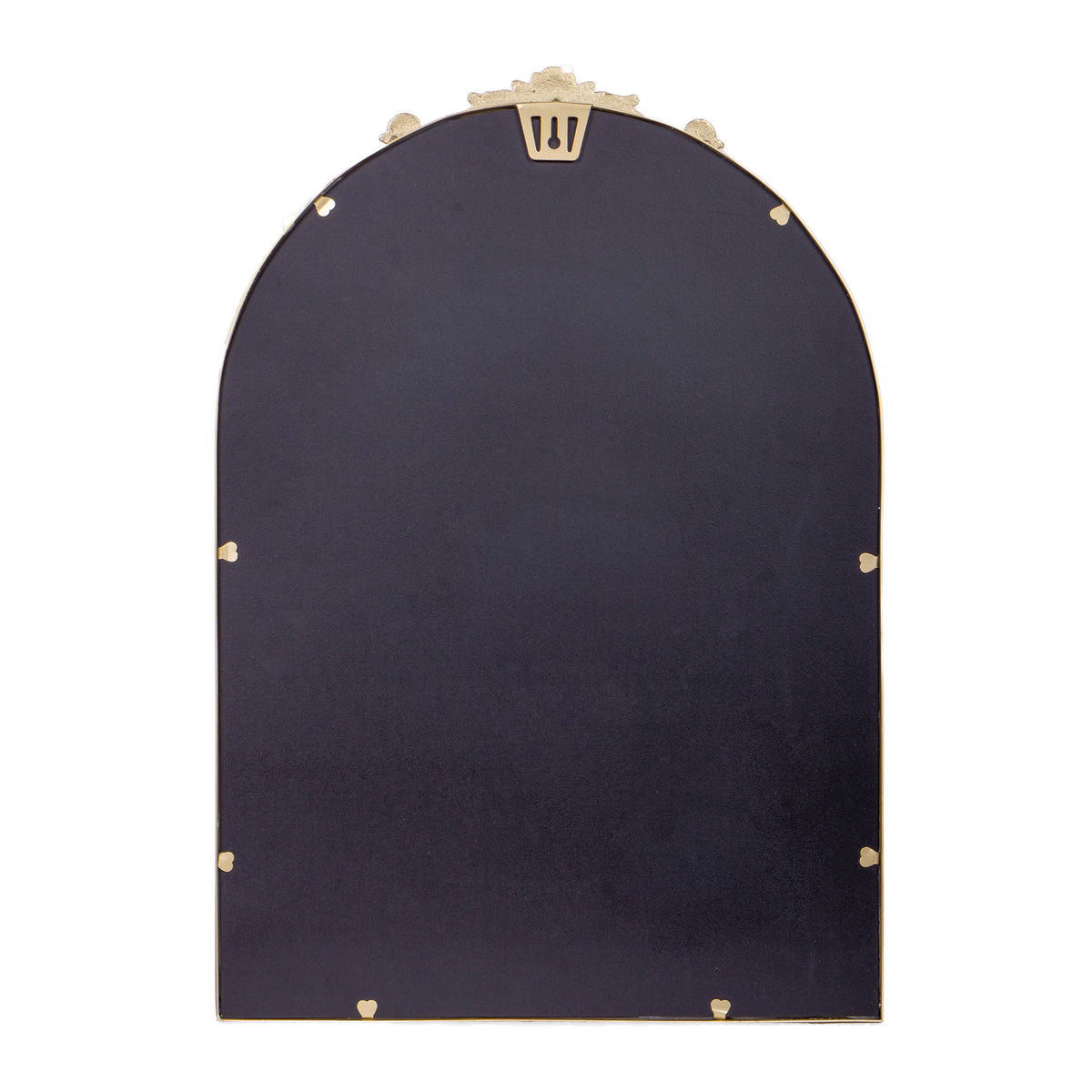 Gold,20"W x 29"L |#| Arched Wall Mirror with Metal Frame with Baroque Detail in Gold - 29" x 20"