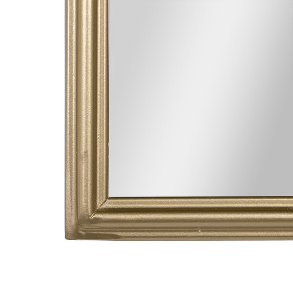 Gold,20"W x 29"L |#| Arched Wall Mirror with Metal Frame with Baroque Detail in Gold - 29" x 20"