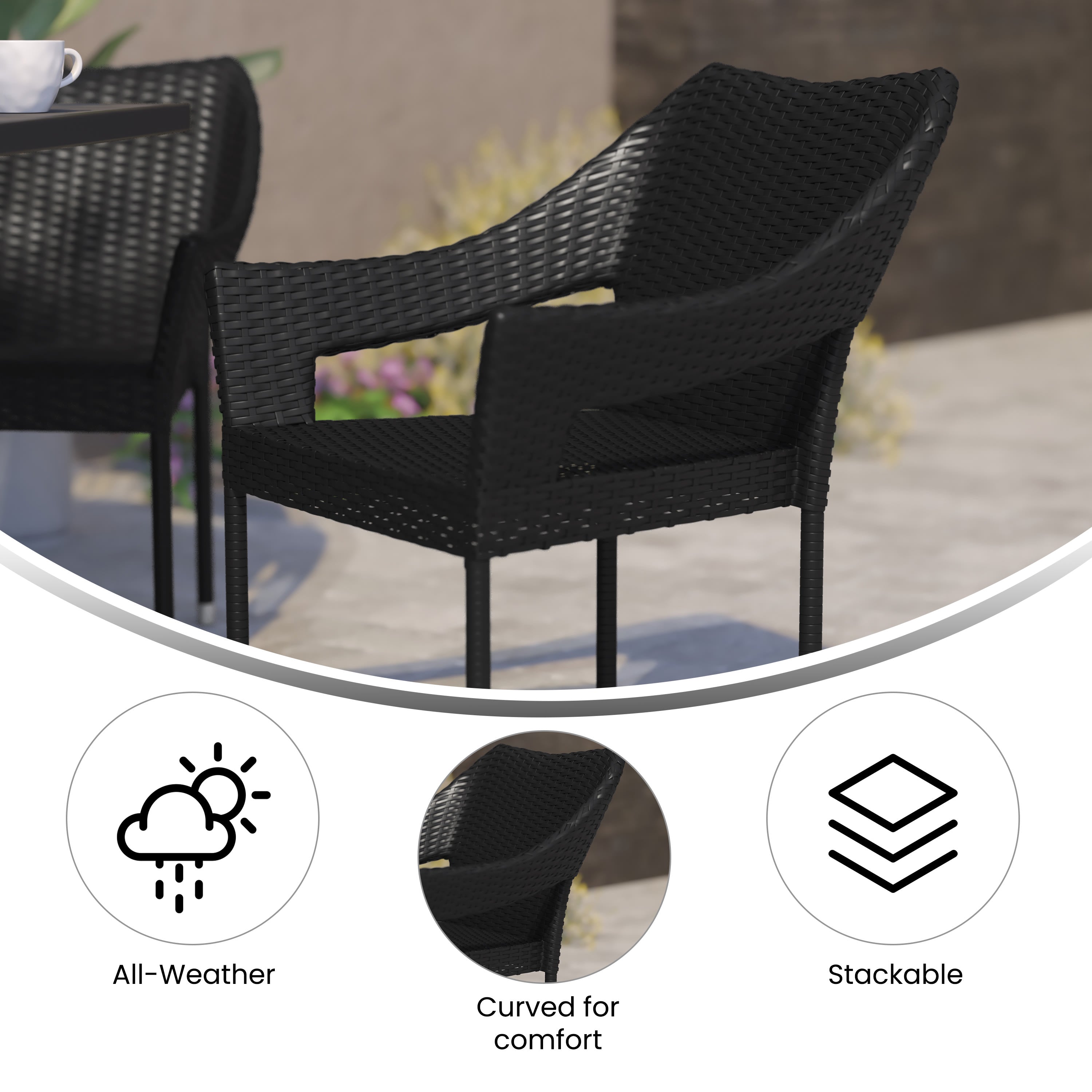 Stackable rattan chairs hotsell