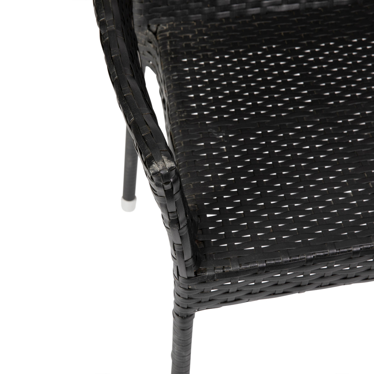 Black |#| All Weather Commercial Grade PE Rattan Stacking Patio Chairs in Black