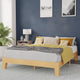 Natural,Queen |#| Wood Platform Bed with 14 Wooden Support Slats in Natural Pine - Queen