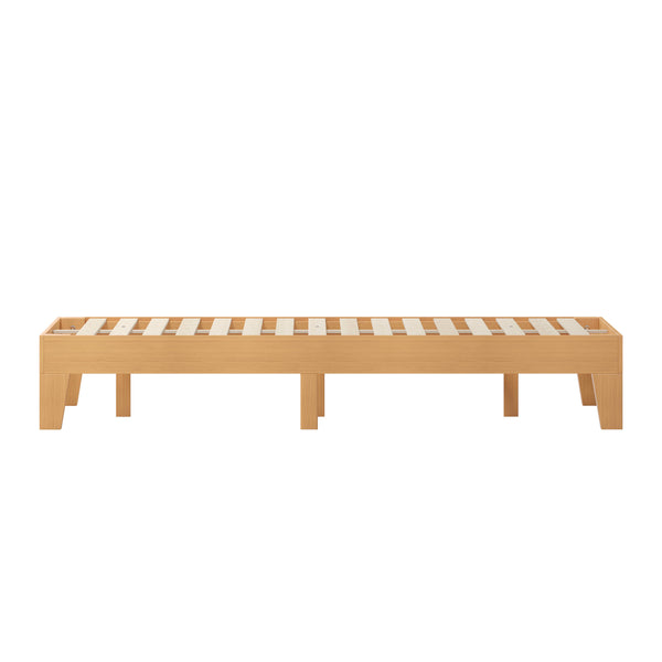 Natural,Full |#| Wood Platform Bed with 14 Wooden Support Slats in Natural Pine - Full