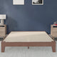 Walnut,Queen |#| Wood Platform Bed with 14 Wooden Support Slats in Walnut - Queen