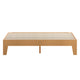 Natural,Queen |#| Wood Platform Bed with 14 Wooden Support Slats in Natural Pine - Queen