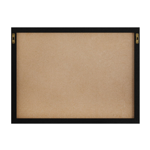 Black Woodgrain |#| Dry Erase Magnetic Monthly Calendar/Cork Board - Black Woodgrain Frame - 24x18