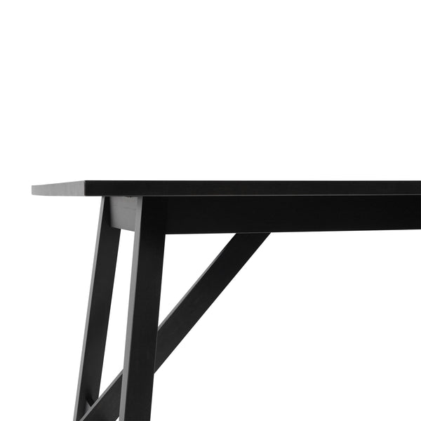 Black Matte |#| Solid Wood 60" Commercial Grade Trestle Base Dining Table in Antique Gray