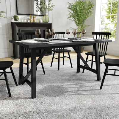 Solid Wood Commercial Grade Trestle Base Dining Table - View 2