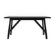 Black Matte |#| Solid Wood 60" Commercial Grade Trestle Base Dining Table in Antique Gray