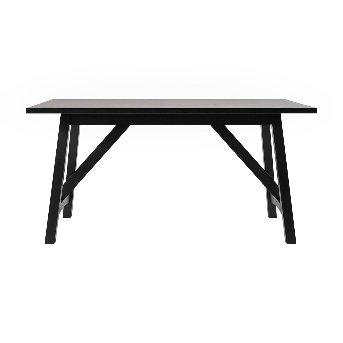 Black Matte |#| Solid Wood 60" Commercial Grade Trestle Base Dining Table in Antique Gray
