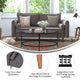 Stone Gray |#| Compact Stone Gray Faux Linen Upholstered Sofa with Wooden Legs