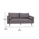 Stone Gray |#| Compact Stone Gray Faux Linen Upholstered Sofa with Wooden Legs