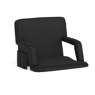 Extra Wide Reclining Backpack Stadium Chair with Armrests & Storge Pockets - View 1