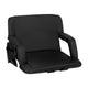 Black |#| Extra Wide Black Reclining Backpack Stadium Chair with Armrests & Storge Pockets