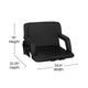 Black |#| Extra Wide Black Reclining Backpack Stadium Chair with Armrests & Storge Pockets