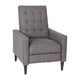 Gray |#| Pushback Recliner with Button Tufted Back in Gray Fabric Upholstery