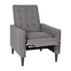 Gray |#| Pushback Recliner with Button Tufted Back in Gray Fabric Upholstery
