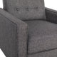 Gray |#| Pushback Recliner with Button Tufted Back in Gray Fabric Upholstery