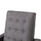 Gray |#| Pushback Recliner with Button Tufted Back in Gray Fabric Upholstery